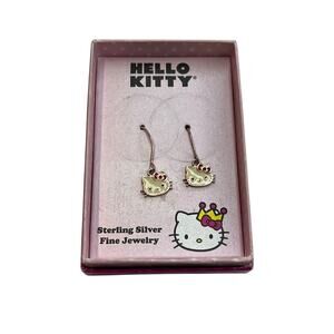 Hello Kitty Rose Gold Dangle Earrings w/ Hello Kitty Charms, NWT!